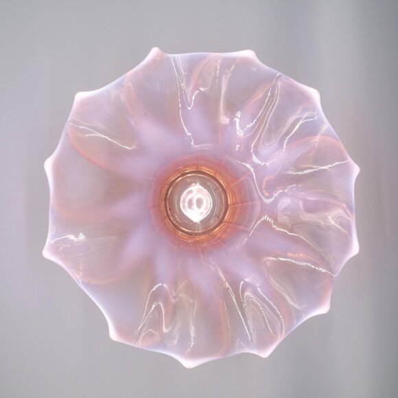 Stunning Vintage Iridescent Luster Pink Decorative Bowl 12" - Picture 4 of 8